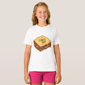 Lasagna cartoon illustratie t-shirt (Voorkant volledig)