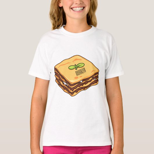 Lasagna cartoon illustratie t-shirt (Voorkant)