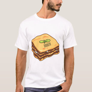 Lasagna cartoon illustratie t-shirt