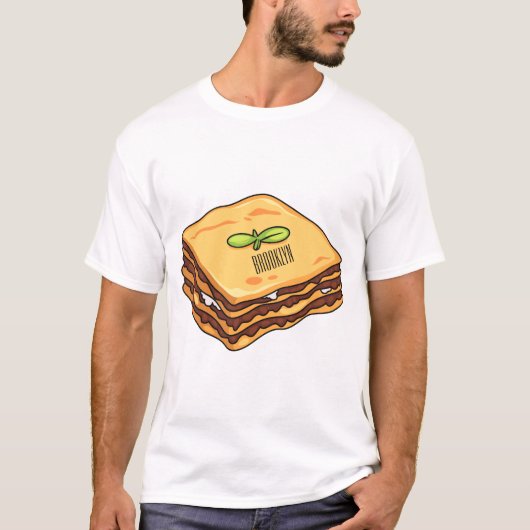 Lasagna cartoon illustratie t-shirt (Voorkant)