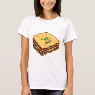 Lasagna cartoon illustratie t-shirt