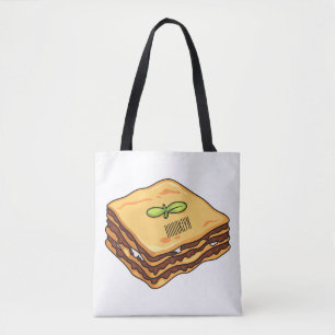 Lasagna cartoon illustratie tote bag