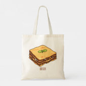 Lasagna cartoon illustratie tote bag (Achterkant)