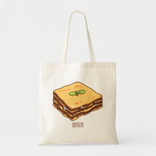 Lasagna cartoon illustratie tote bag (Voorkant)