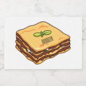 Lasagna cartoon illustratie voedselcontainer etiket (Enkel label)