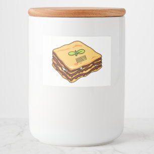 Lasagna cartoon illustratie voedselcontainer etiket