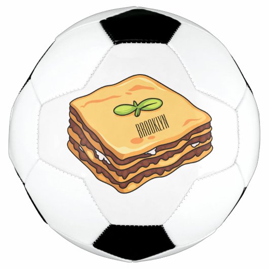Lasagna cartoon illustratie voetbal (Voorkant)