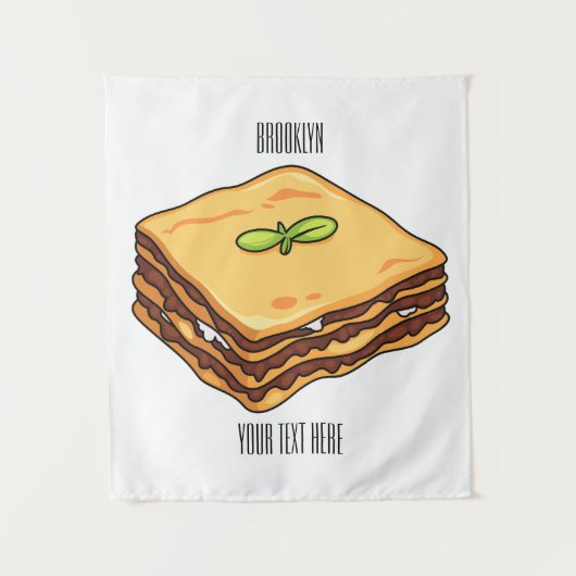Lasagna cartoon illustratie wandkleed (Voorkant)