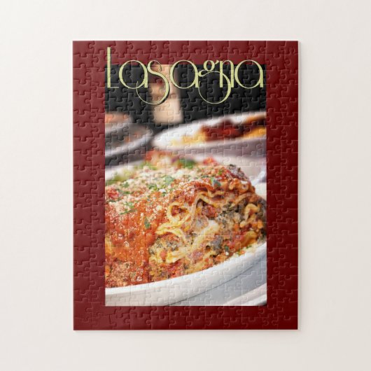 Lasagna-diner in het Italiaanse restaurant Legpuzzel (Verticaal)