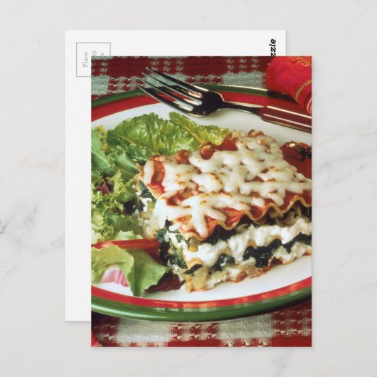 Lasagna Dinner Briefkaart (Voorkant / Achterkant)