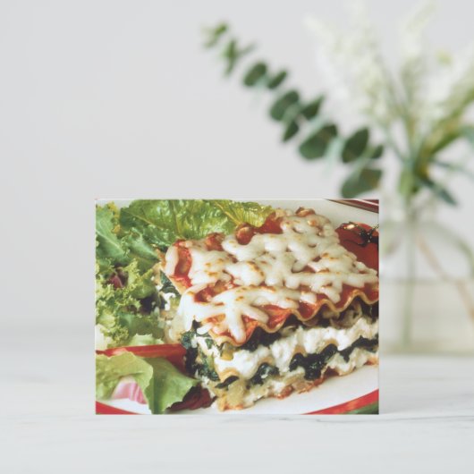 Lasagna Dinner Briefkaart (Staand voorkant)