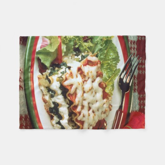 Lasagna Dinner Fleece Deken (Voorkant (Horizontaal))