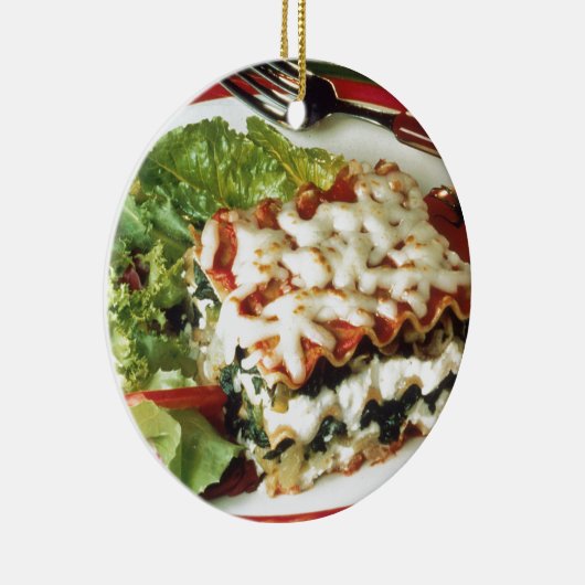 Lasagna Dinner Keramisch Ornament (Rechts)