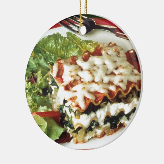 Lasagna Dinner Keramisch Ornament (Links)