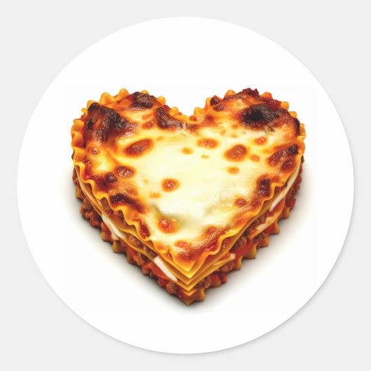 Lasagna Heart Ronde Sticker (Voorkant)