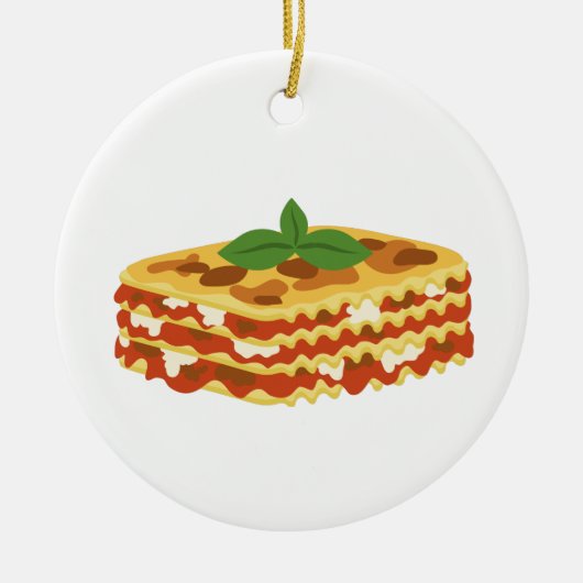 Lasagna Keramisch Ornament (Voorkant)