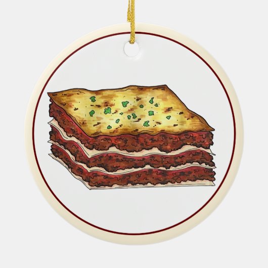 Lasagna Lasagna Italiaans-Amerikaanse keukengerei Keramisch Ornament (Achterkant)