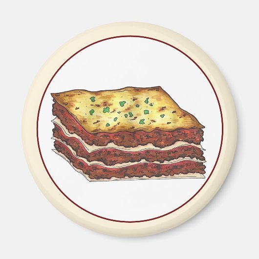 Lasagna Lasagna Italiaans-Amerikaanse keukengerei Magneet (Voorkant)