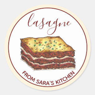Lasagna Lasagna Italiaans-Amerikaanse keukengerei Ronde Sticker