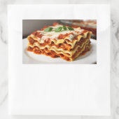 Lasagna Rechthoekige Sticker (Tas)