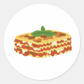 Lasagna Ronde Sticker (Voorkant)