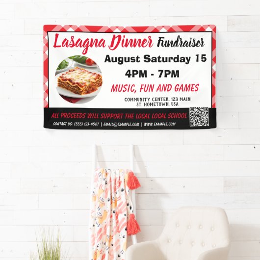 Lasagne Diner rood Fundraiser Banner (Insitu)