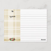 Lasagne Italiaans eten koken keeper recept kaart (Achterkant)