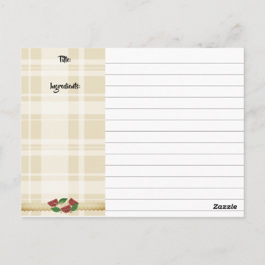 Lasagne Italiaans eten koken keeper recept kaart (Achterkant)