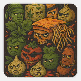 Lasanghetti's The Gang Vierkante Sticker
