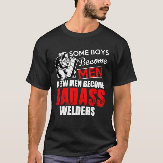 Lasboeien worden Mannen die een badas worden T-shirt (Voorkant)