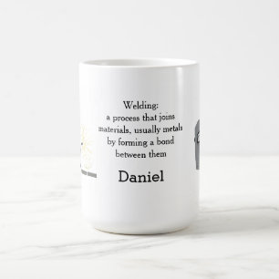 Lasbril met naam koffiemok