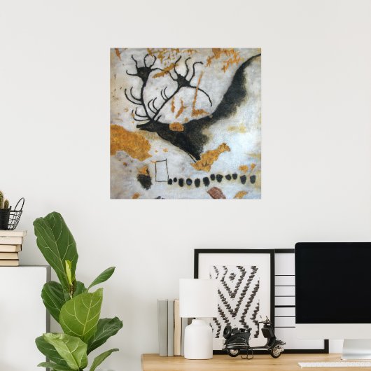 Lascaus Megaloceros Cave Painting Poster (Thuiskantoor)