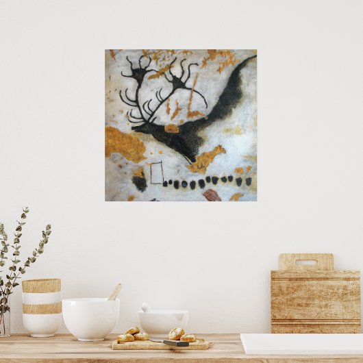 Lascaus Megaloceros Cave Painting Poster (Keuken)