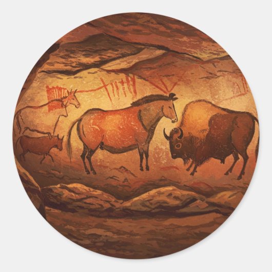 Lascaux Cave Dordogne Frankrijk Reizen Ronde Sticker (Voorkant)