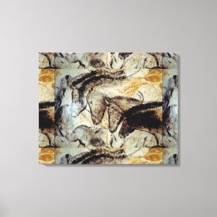 Lascaux Cave Painting of Horses op Canvas Afdruk