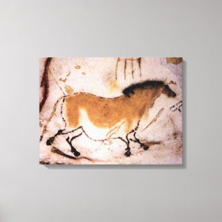 Lascaux Dun Horse - Prehistorisch schilderij op do Canvas Afdruk