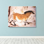 Lascaux Dun Horse - Prehistorisch schilderij op do Canvas Afdruk (Insitu (Houten vloer))