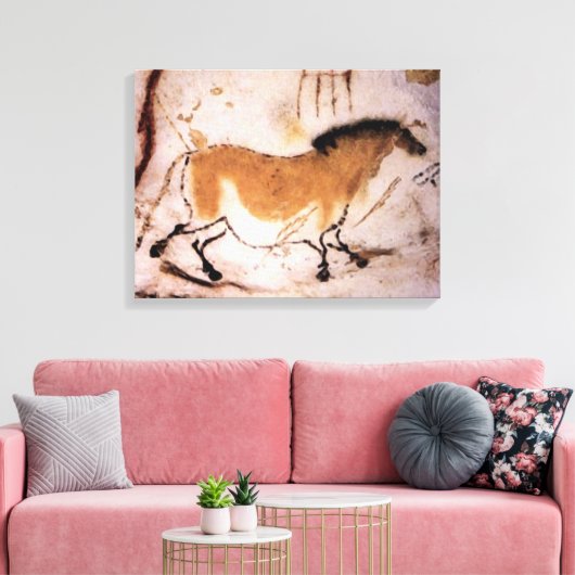 Lascaux Dun Horse - Prehistorisch schilderij op do Canvas Afdruk (Insitu (Woonkamer))