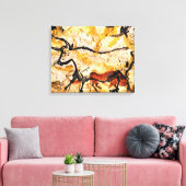 Lascaux Grotschildering van Koe op doek Canvas Afdruk (Insitu (Woonkamer))