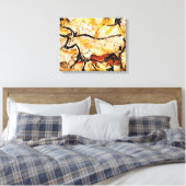 Lascaux Grotschildering van Koe op doek Canvas Afdruk (Insitu (Slaapkamer))
