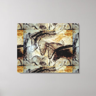 Lascaux Grotschildering van paarden op doek Canvas Afdruk