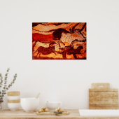 Lascaux Horses and a Bull Poster (Keuken)
