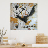 Lascaux Megaloceros Cave Painting Poster (Keuken)