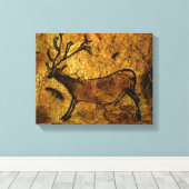 Lascaux Prehistorische Cave Painting of Elk Canvas (Insitu (Houten vloer))