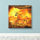 Lascaux Prehistorische grotschildering van Bull Ca Canvas Afdruk (Insitu (Houten vloer))