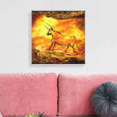 Lascaux Prehistorische grotschildering van Bull Ca Canvas Afdruk (Insitu (Woonkamer))