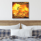 Lascaux Prehistorische grotschildering van Bull Ca Canvas Afdruk (Insitu (Slaapkamer))