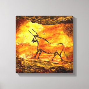 Lascaux Prehistorische grotschildering van Bull Ca Canvas Afdruk