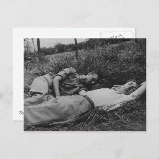 Lascieus jong mannelijk koppel dat homoseksuele in briefkaart (Voorkant / Achterkant)