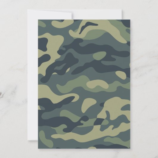Laser Army Party Uitnodiging, Camouflage Paintball Kaart (Achterkant)